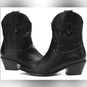 CIERWS Women's Embroidered Western Cowboy Ankle Boots Medium Heel-BRAND NEW!